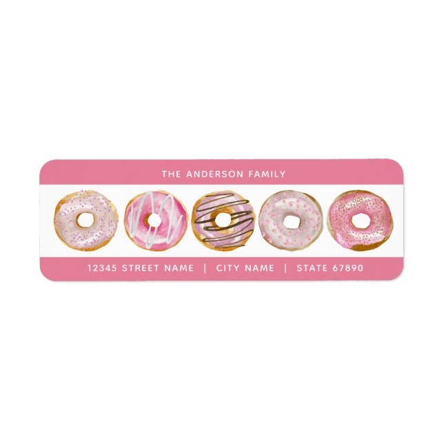 Étiquettes d'adresse de retour de donut (Devant)