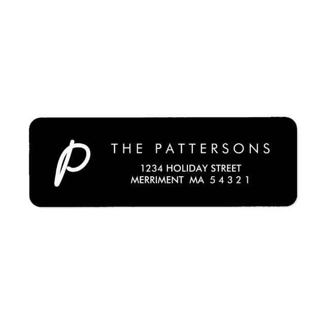 Étiquettes d'adresse de retour de famille monogram (Devant)
