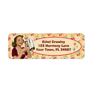 Étiquettes d'adresse de retour de femme de ménage