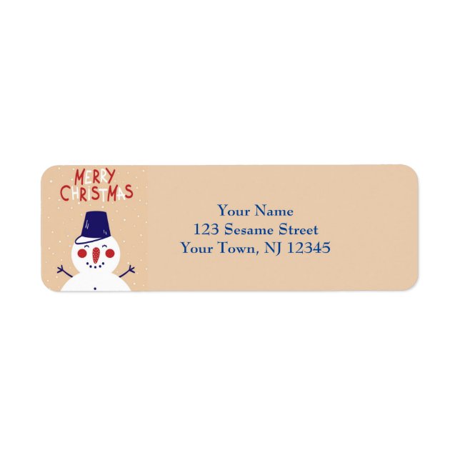 Étiquettes d'adresse de retour de Festive Snowman (Devant)