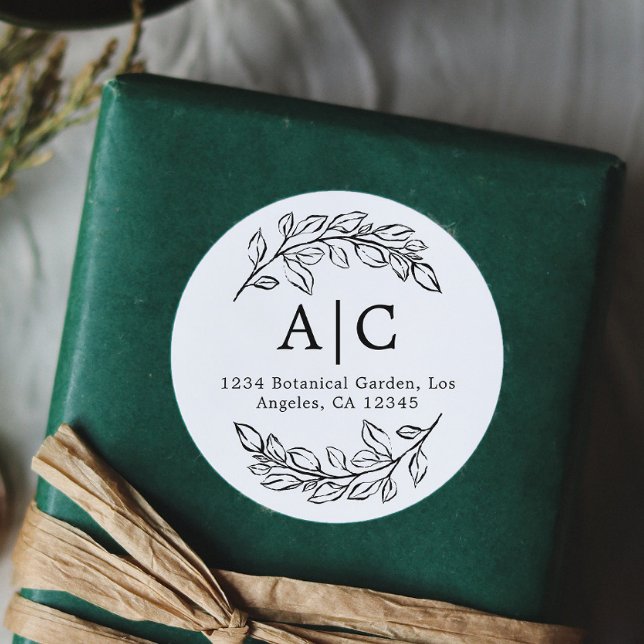 Étiquettes d'adresse de retour de feuillage minima (Créateur téléchargé)