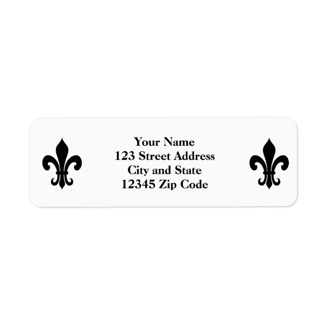 Étiquettes d'adresse de retour de fleur de lis noi (Devant)