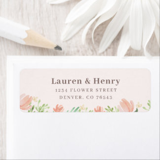 Étiquettes d'adresse de retour de fleurs de printe