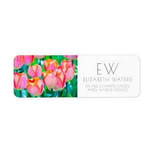 ÉTIQUETTES D'ADRESSE DE RETOUR DE FLEURS TULIP