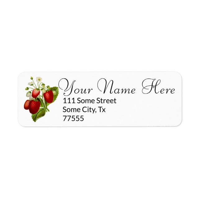 Étiquettes d'adresse de retour de fraises Fraises (Devant)