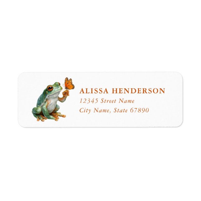 Étiquettes d'adresse de retour de grenouille (Devant)