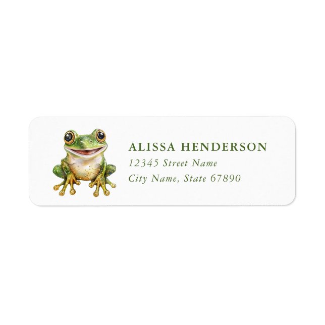 Étiquettes d'adresse de retour de grenouille (Devant)