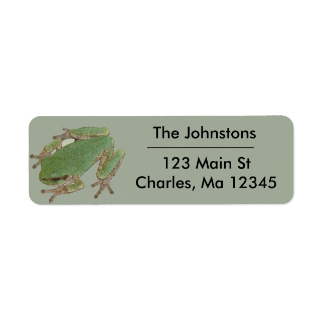 Étiquettes d'adresse de retour de Grenouille arbor (Devant)