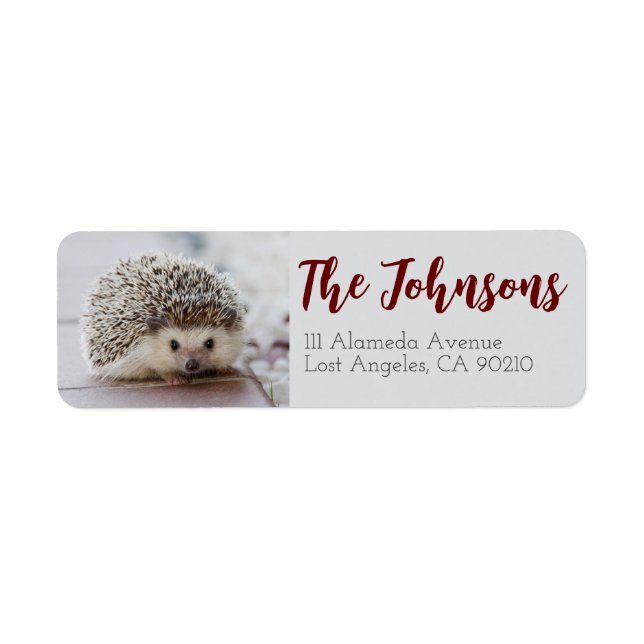 Étiquettes d'adresse de retour de Hérisson Mignon  (Devant)