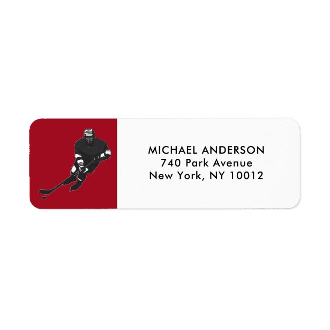 Étiquettes d'adresse de retour de hockey (Devant)
