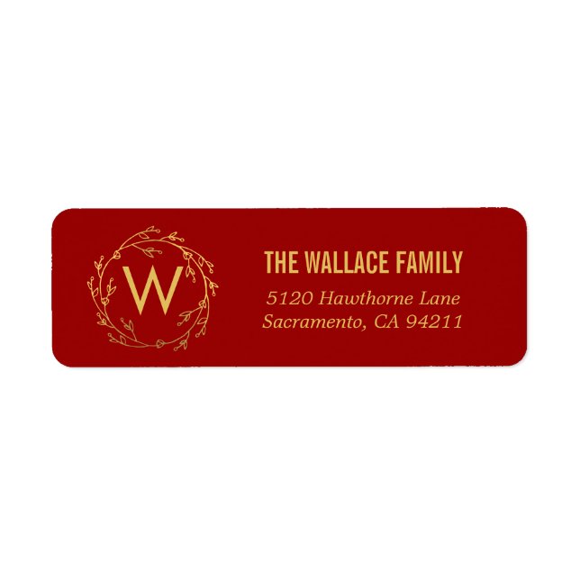 Étiquettes d'adresse de retour de la couronne de m (Devant)