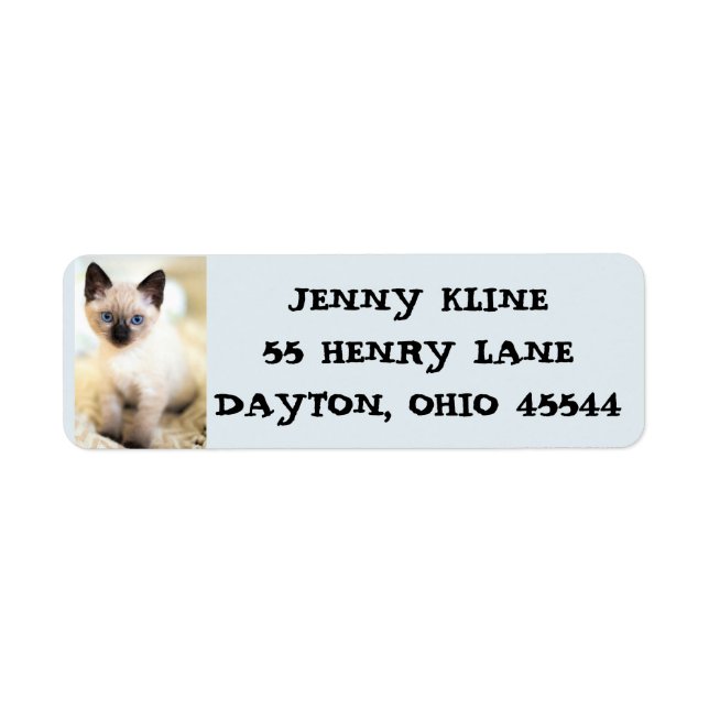 ÉTIQUETTES D'ADRESSE DE RETOUR DE LA CUISINE CAT S (Devant)