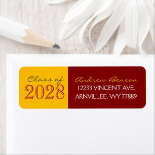 Étiquettes d'adresse de retour de la graduation en