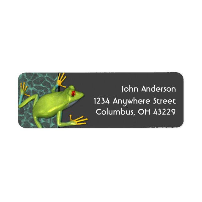 Étiquettes d'adresse de retour de la grenouille ve (Devant)