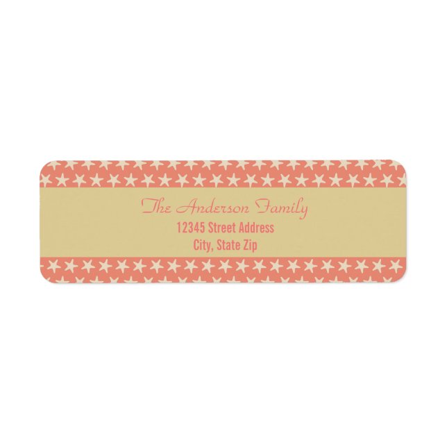 Étiquettes d'adresse de retour de la plage Pink St (Devant)