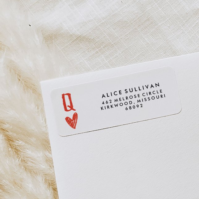 Étiquettes d'adresse de retour de la Reine des Coe (Red Queen of Hearts return address labels.)