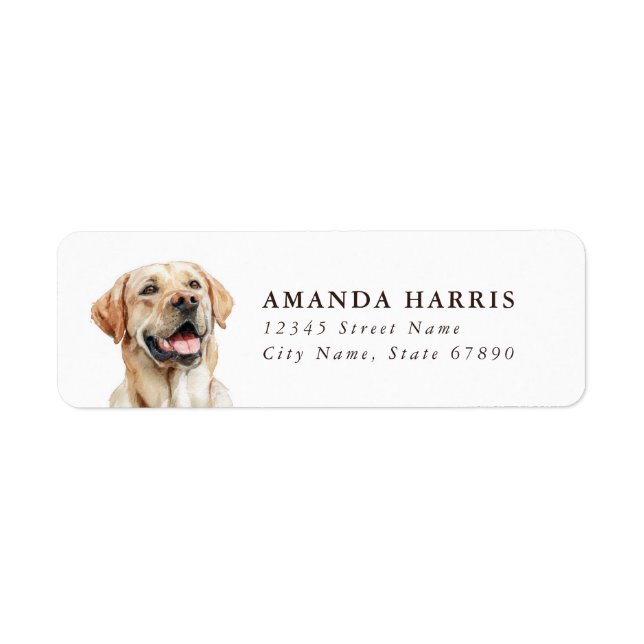 Étiquettes d'adresse de retour de Labrador Retriev (Devant)