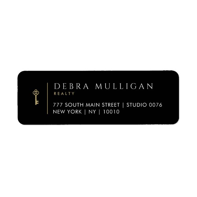 Étiquettes d'adresse de retour de l'agent immobili (Devant)