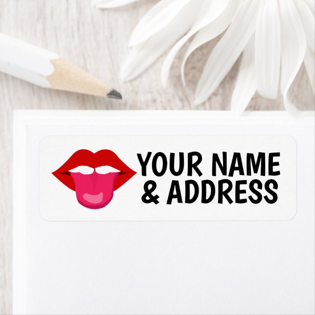 ÉTIQUETTES D'ADRESSE DE RETOUR DE LANGUES ROUGES (En situation)