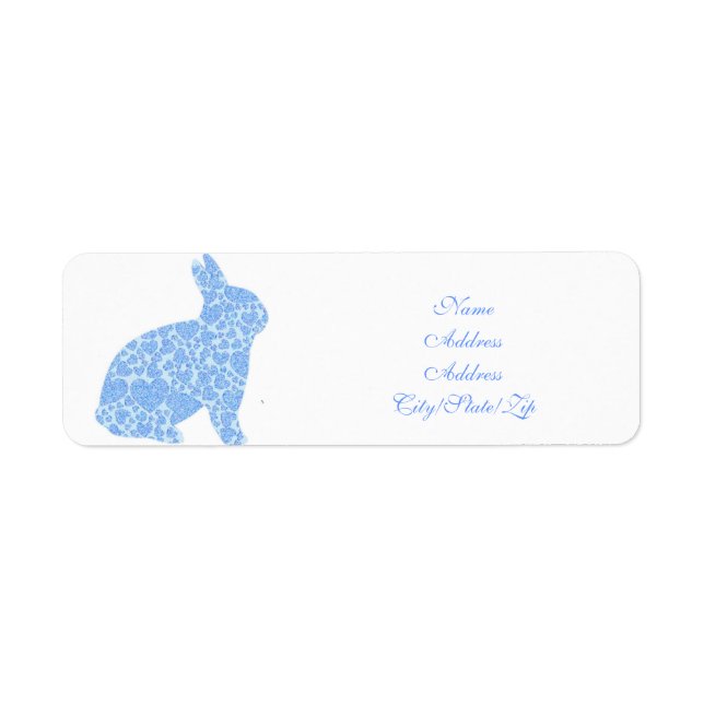 Étiquettes d'adresse de retour de lapin bleu (Devant)