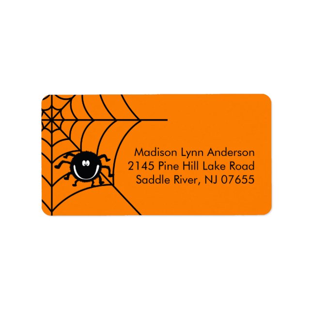 Étiquettes d'adresse de retour de l'araignée d'Hal (Devant)