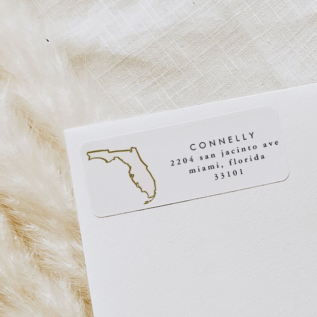 Étiquettes d'adresse de retour de l'État de Florid (Florida state illustration return address labels.)