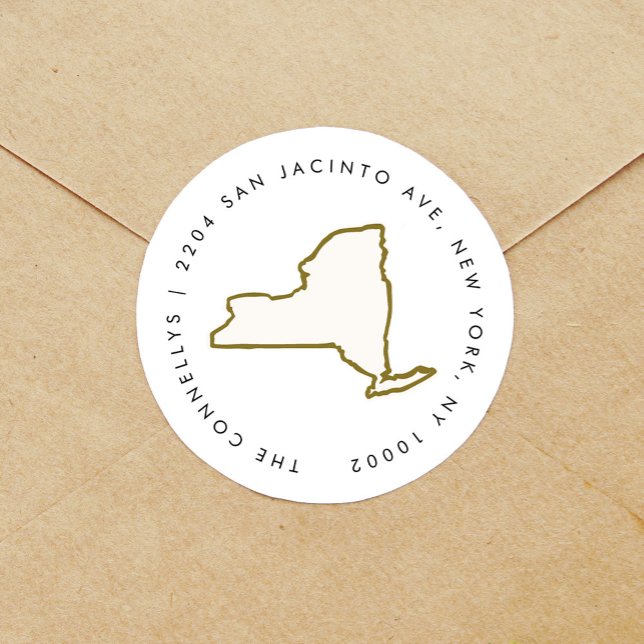 Étiquettes d'adresse de retour de l'État de New Yo (Créateur téléchargé)