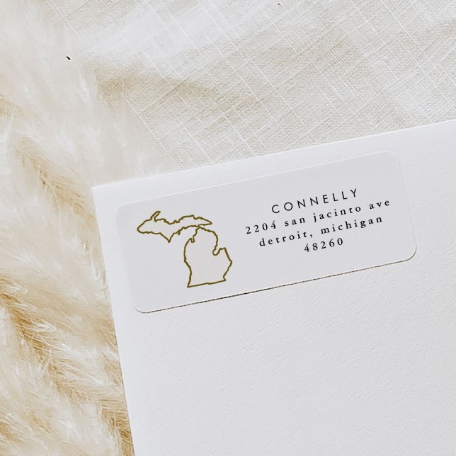 Étiquettes d'adresse de retour de l'État du Michig (Michigan return address labels.)