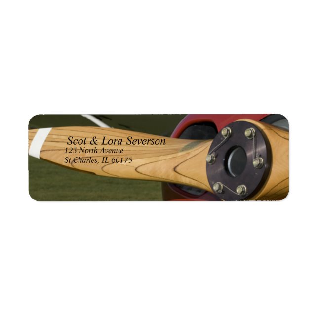 Étiquettes d'adresse de retour de l'hélice d'avion (Devant)