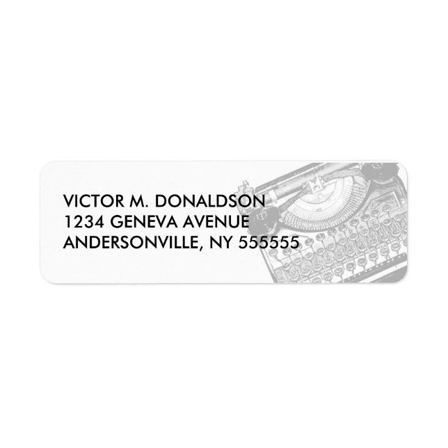Étiquettes d'adresse de retour de machine à écrire (Devant)