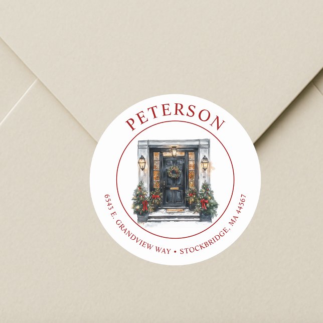 Étiquettes d'adresse de retour de maison pour Noël (Créateur téléchargé)