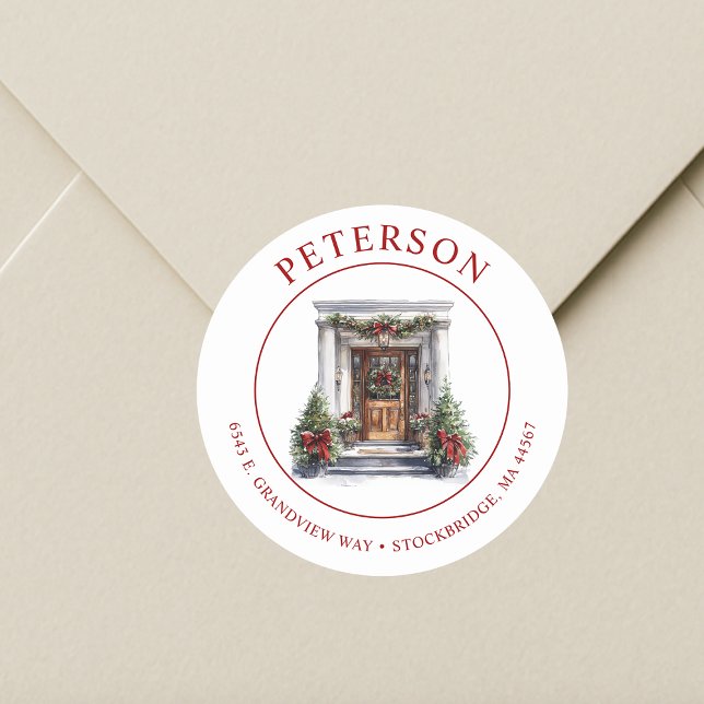 Étiquettes d'adresse de retour de maison pour Noël (Créateur téléchargé)