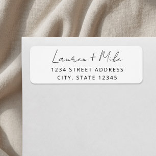 Étiquettes d'adresse de retour de mariage à l'écri