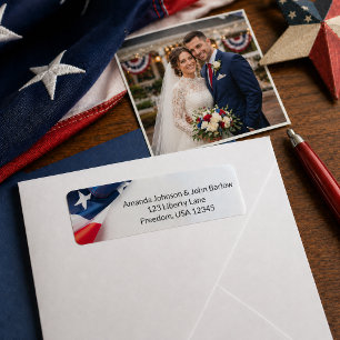 Étiquettes d'adresse de retour de mariage avec dra