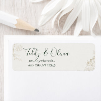 Étiquettes d'adresse de retour de mariage botaniqu