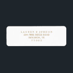 Étiquettes d'adresse de retour de mariage élégante<br><div class="desc">Étiquettes d'adresse de retour de mariage élégantes en or</div>
