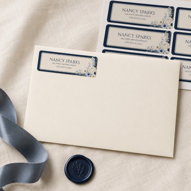 Étiquettes d'adresse de retour de mariage | Hiver  (Créateur téléchargé)