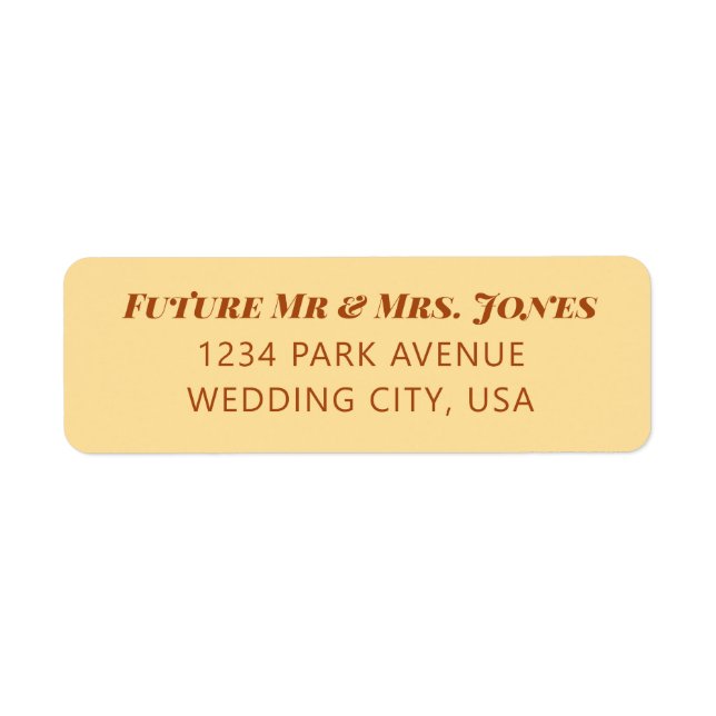 Étiquettes d'adresse de retour de Mariage minimal  (Devant)
