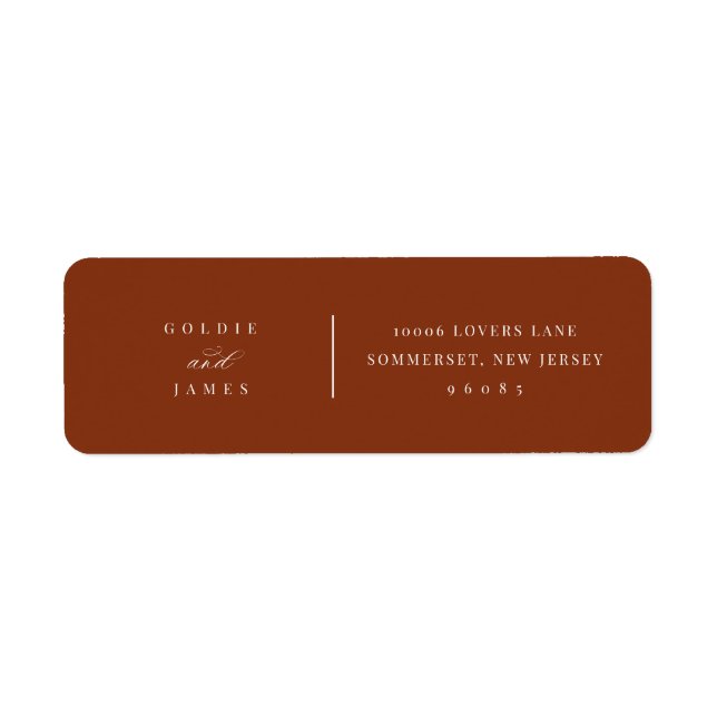 Étiquettes d'adresse de retour de Mariage minimal  (Devant)