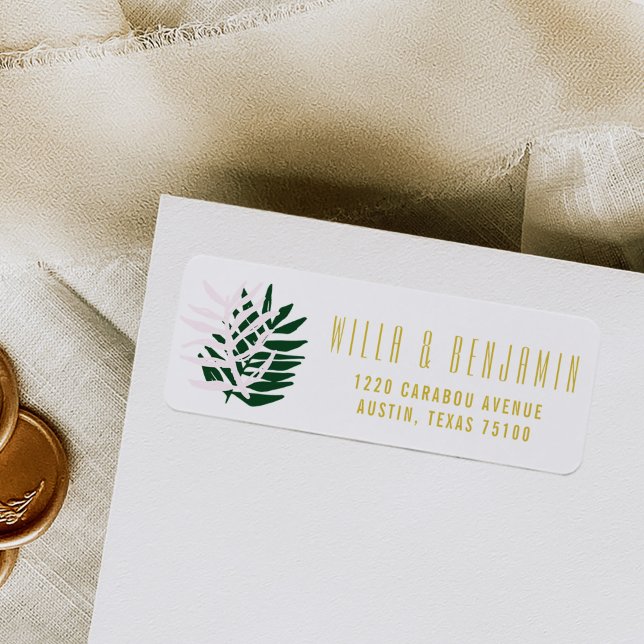 Étiquettes d'adresse de retour de mariage Palm Get (Créateur téléchargé)