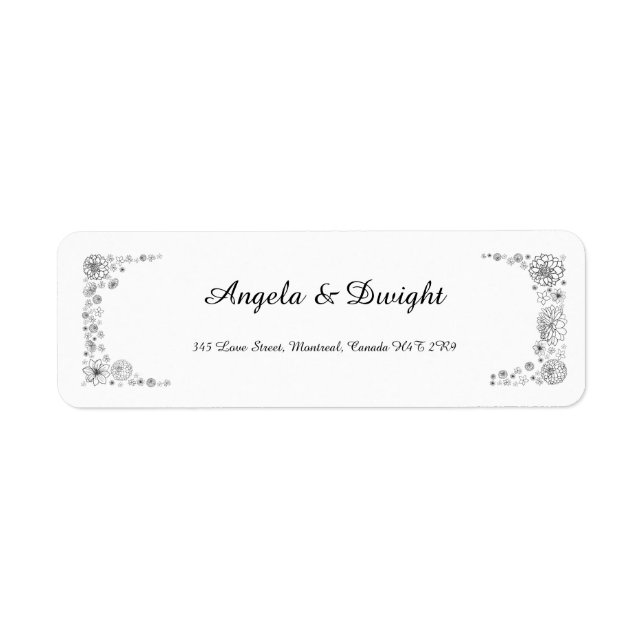 Étiquettes d'adresse de retour de mariage rustique (Devant)