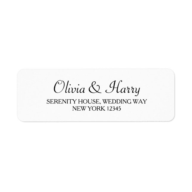 Étiquettes d'adresse de retour de mariage Simple C (Devant)