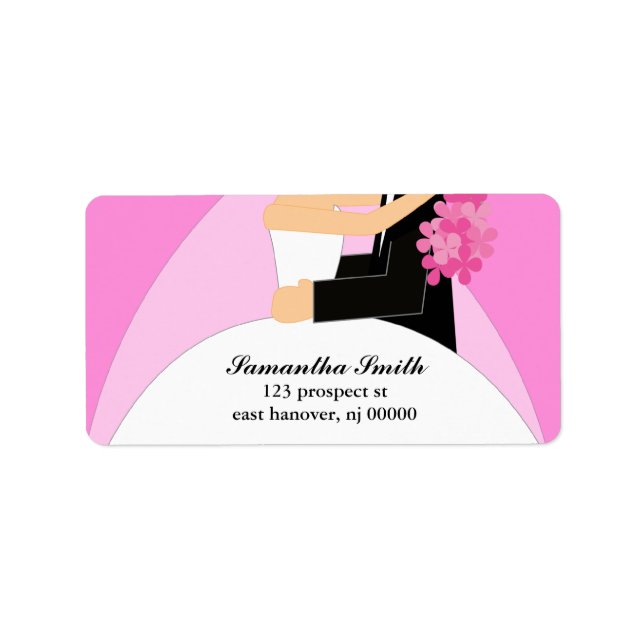 Étiquettes d'adresse de retour de mariée et de cha (Devant)