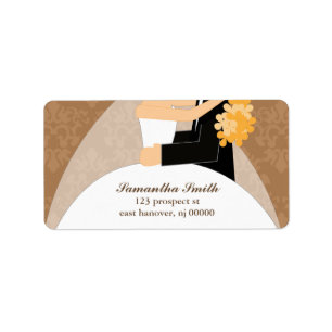 Étiquettes d'adresse de retour de mariée et de cha