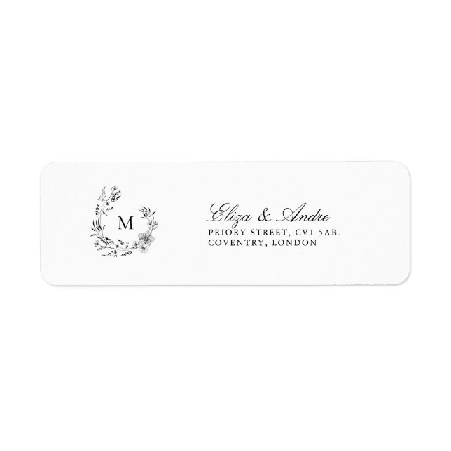 Étiquettes d'adresse de retour de Monogramme class (Devant)