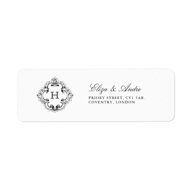 Étiquettes d'adresse de retour de Monogramme class (Devant)