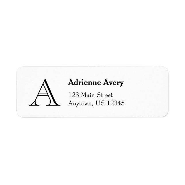 Étiquettes d'adresse de retour de monogramme simpl (Devant)