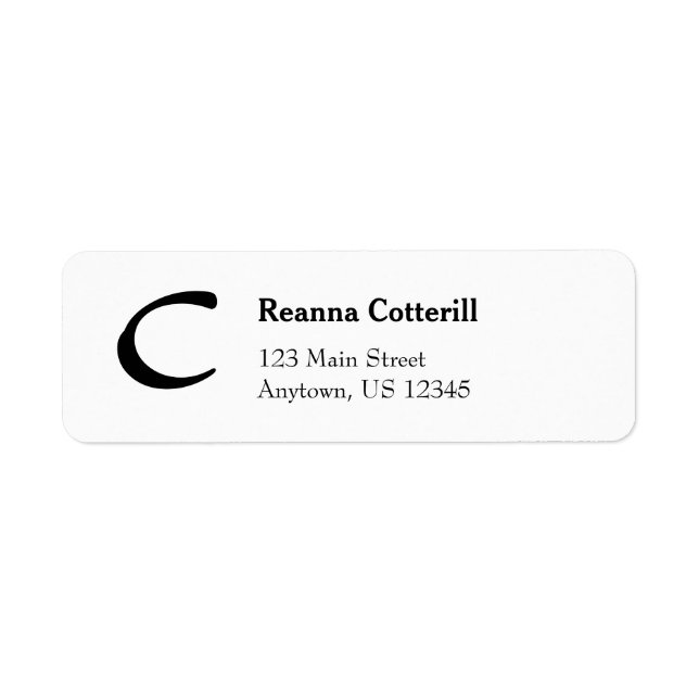 Étiquettes d'adresse de retour de monogramme simpl (Devant)