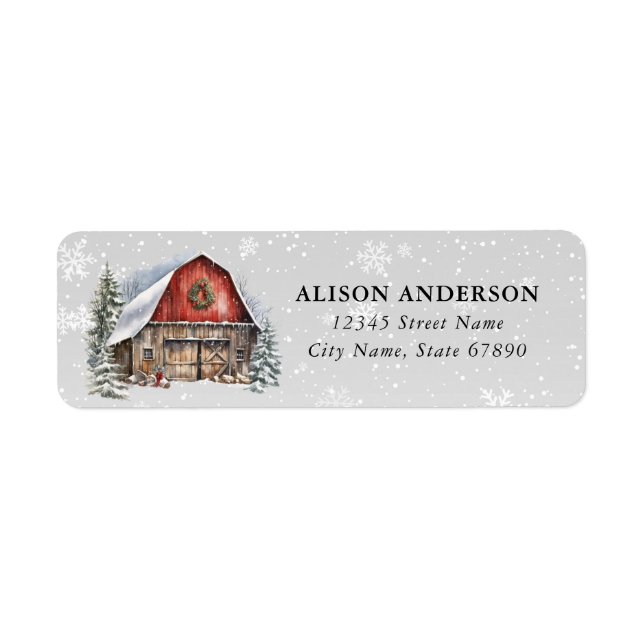 Étiquettes d'adresse de retour de Noël (Devant)