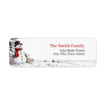 Étiquettes d'adresse de retour de Noël | Bonhomme